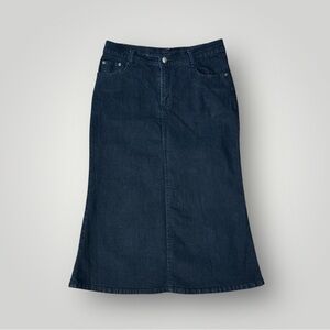 ZOLA Y2K Dark Wash Denim
Midi Skirt Back Slit 28